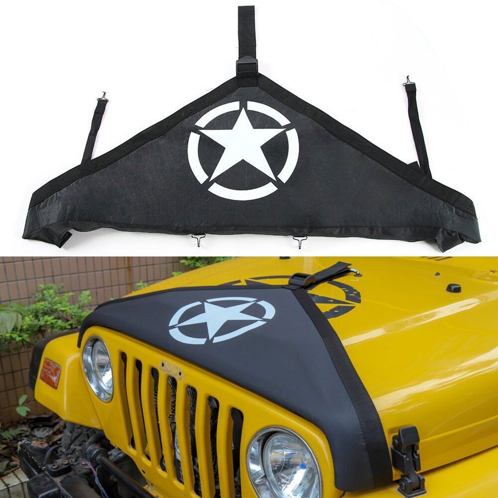 Front Hood Cover End Bra Protector for Jeep Wrangler JK JKU 2007-2018 Black Star