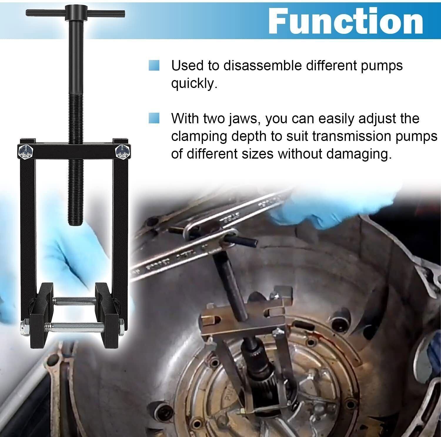 Transmission Pump Puller Remover Tool w/ Adjustable Jaws Pump Extractor For Ford
