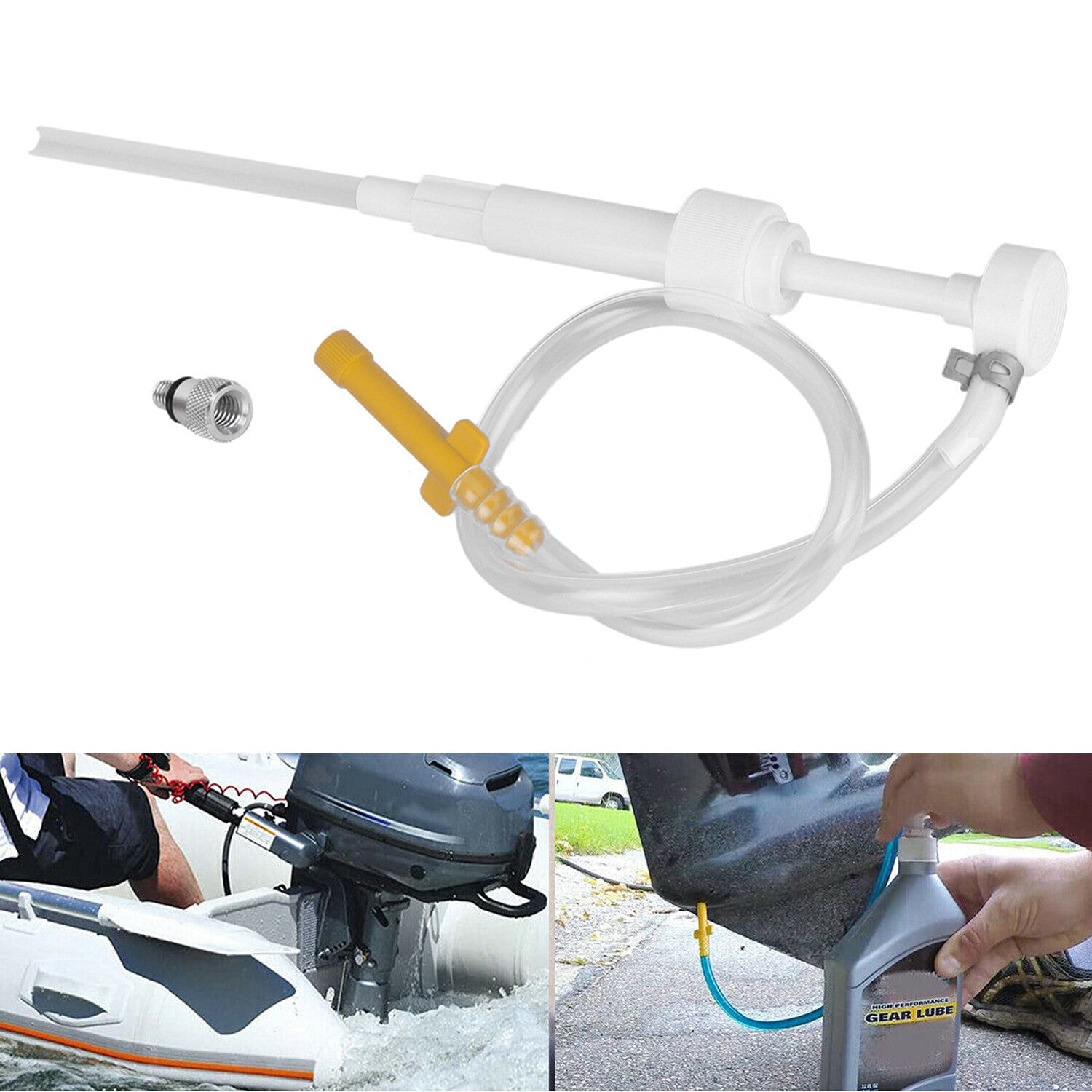Marine Lower Unit Gear Oil Pump Manual Lube Change Boat Kit for Outboard
