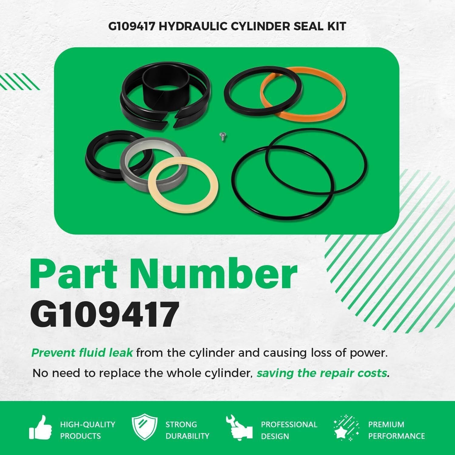 G109417 Hydraulic Cylinder Seal Kit for Case 35CWL 580D 580E 580G 580SD 580SE