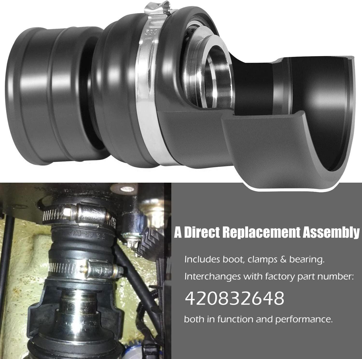 For SeaDoo Drive Shaft Bellow Boot & Bearing Kit MOST 4-Tec RXP RXT 155 215 255