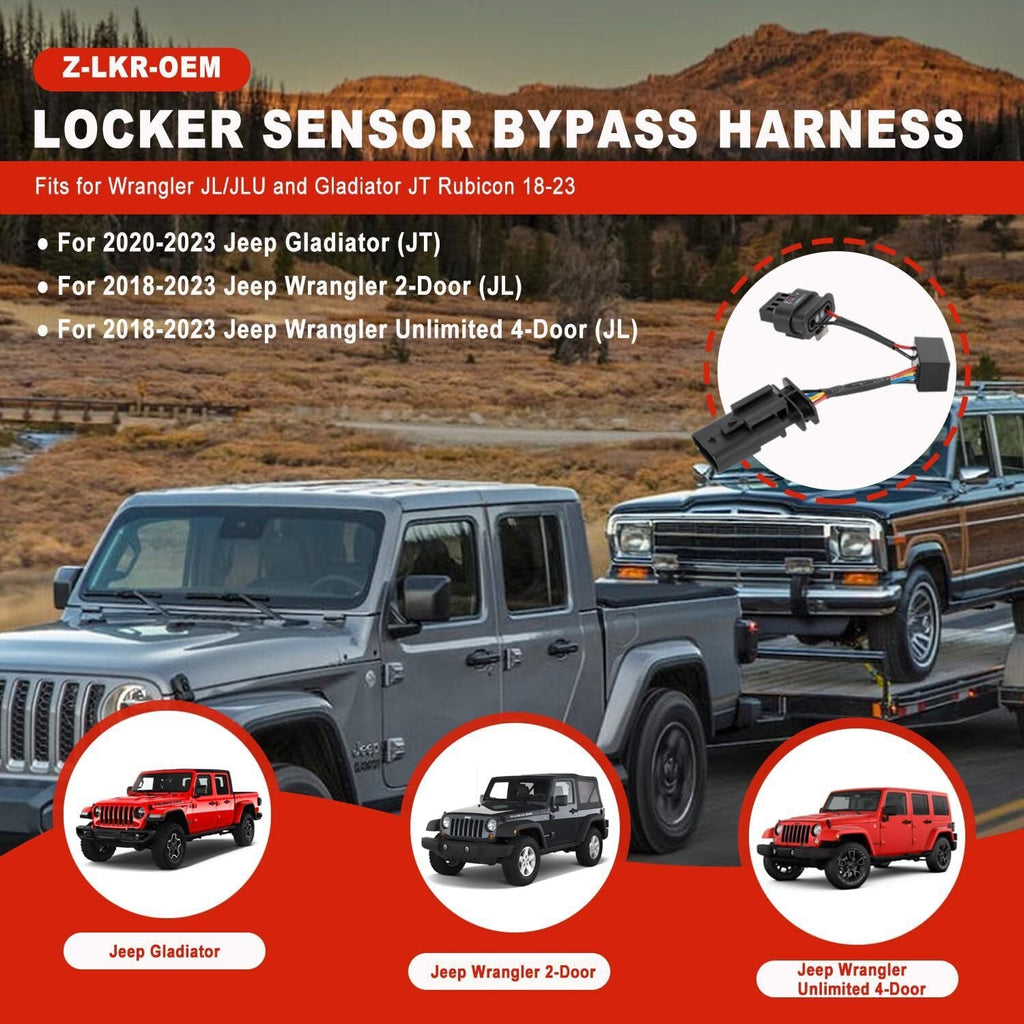 Z-LKR-OEM Locker Sensor Bypass Harness for Jeep Wrangler JL/JLU Gladiator JT