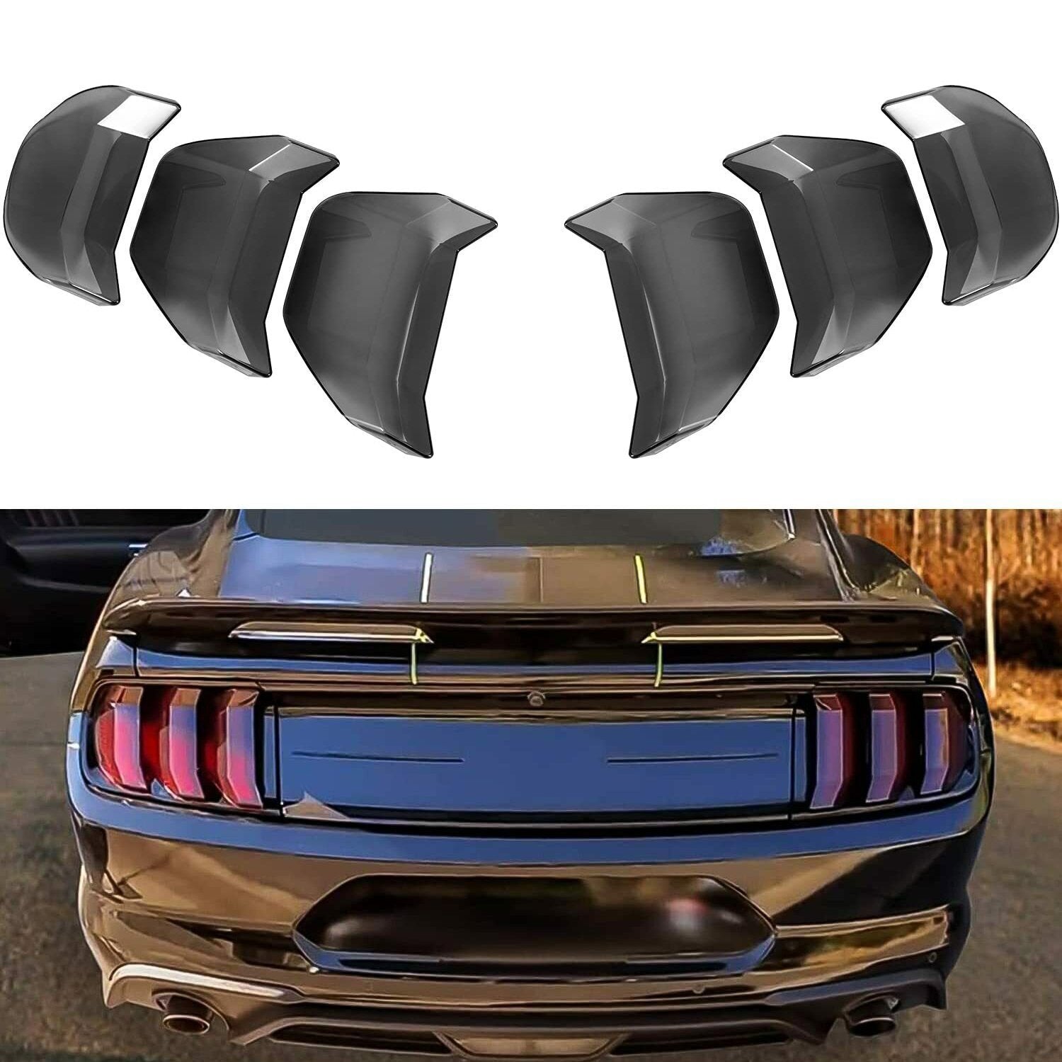 ABS Car Tail Light Lamp Cover Guard Trim Frame Bezels for Ford Mustang 2018-2021