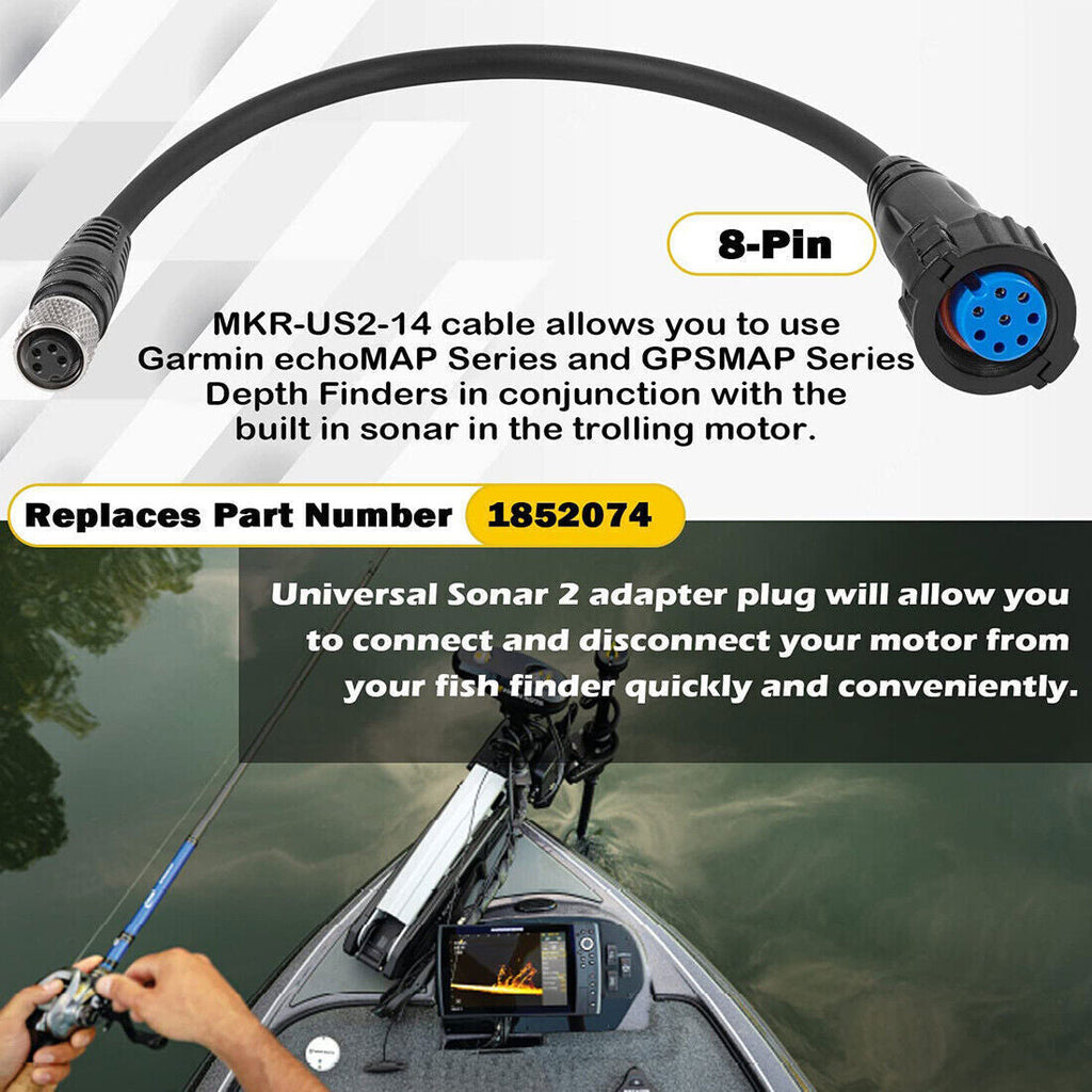 for Minn Kota MKR-US2-14 Garmin 8 Pin Adapter Cable 1852074 Sonar 2 Adapter Plug
