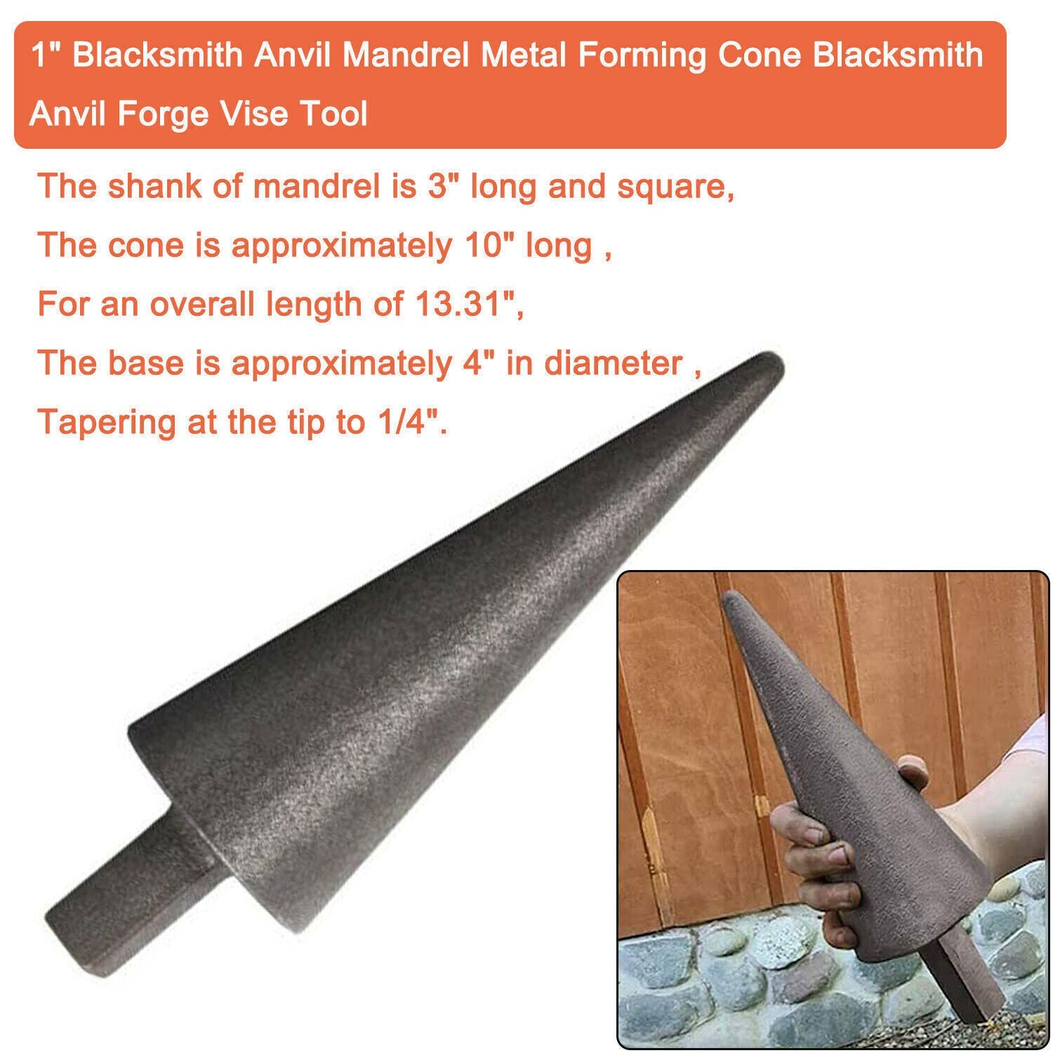 Blacksmith Anvil Cone Mandrel Hardy Tool/Hard Iron Anvil Forming Cone 1“ Hardy