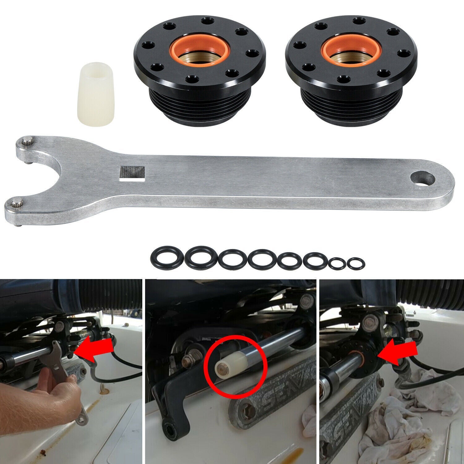 Front Mount Hydraulic Steering Cylinder Seal Kitfor SeaStar HC5345 HC5358 HC5340