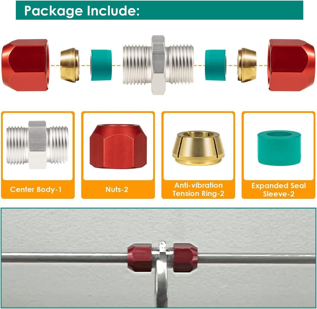 800-643 5/16'' Aluminum Line Splice Repair Kit Works for A/C, coolant Etc