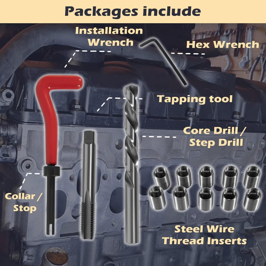 1420 Engine Cylinder Head Bolt Repair Tool Kit M11.5mm x 1.5 For Honda Toyota