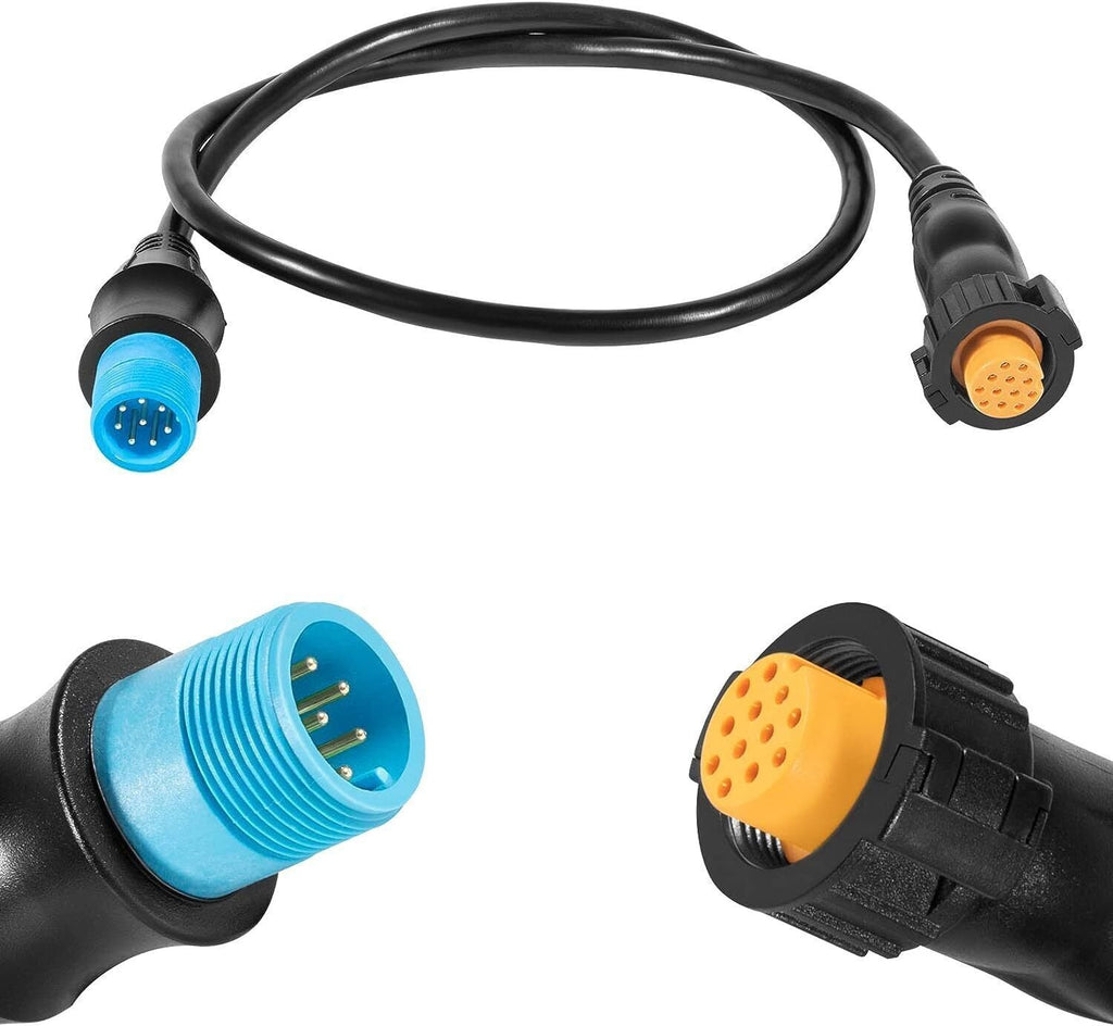 For GARMIN 8-Pin Transducer to 12-Pin Sounder Adapter Cable w/ XID 010-12122-10