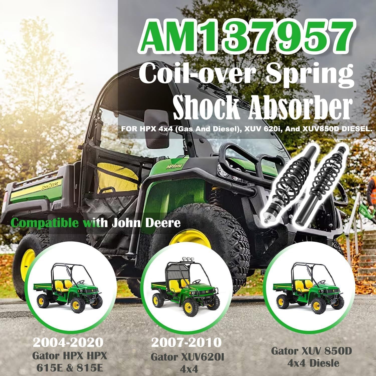 for John Deere Gator HPX 615E 815E XUV620I 4x4 AM137957 AM135372 Shock Absorber