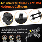 4.5" Bore x 24" Stroke Hydraulic Cylinder Welded Double Acting For Log Splitter
