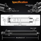 4.5" Bore x 24" Stroke Hydraulic Cylinder Welded Double Acting For Log Splitter