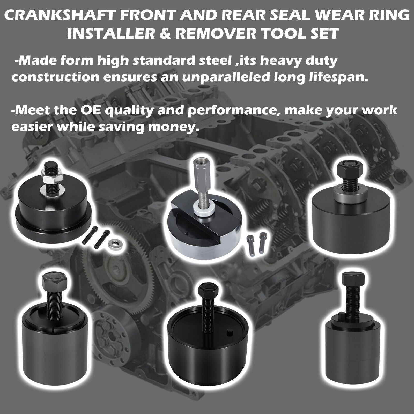 For Ford 6.0L 6.4L Front & Rear Crankshaft Seal Wear Ring Installer Remover Set