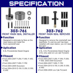 For Ford 6.0L 6.4L Front & Rear Crankshaft Seal Wear Ring Installer Remover Set