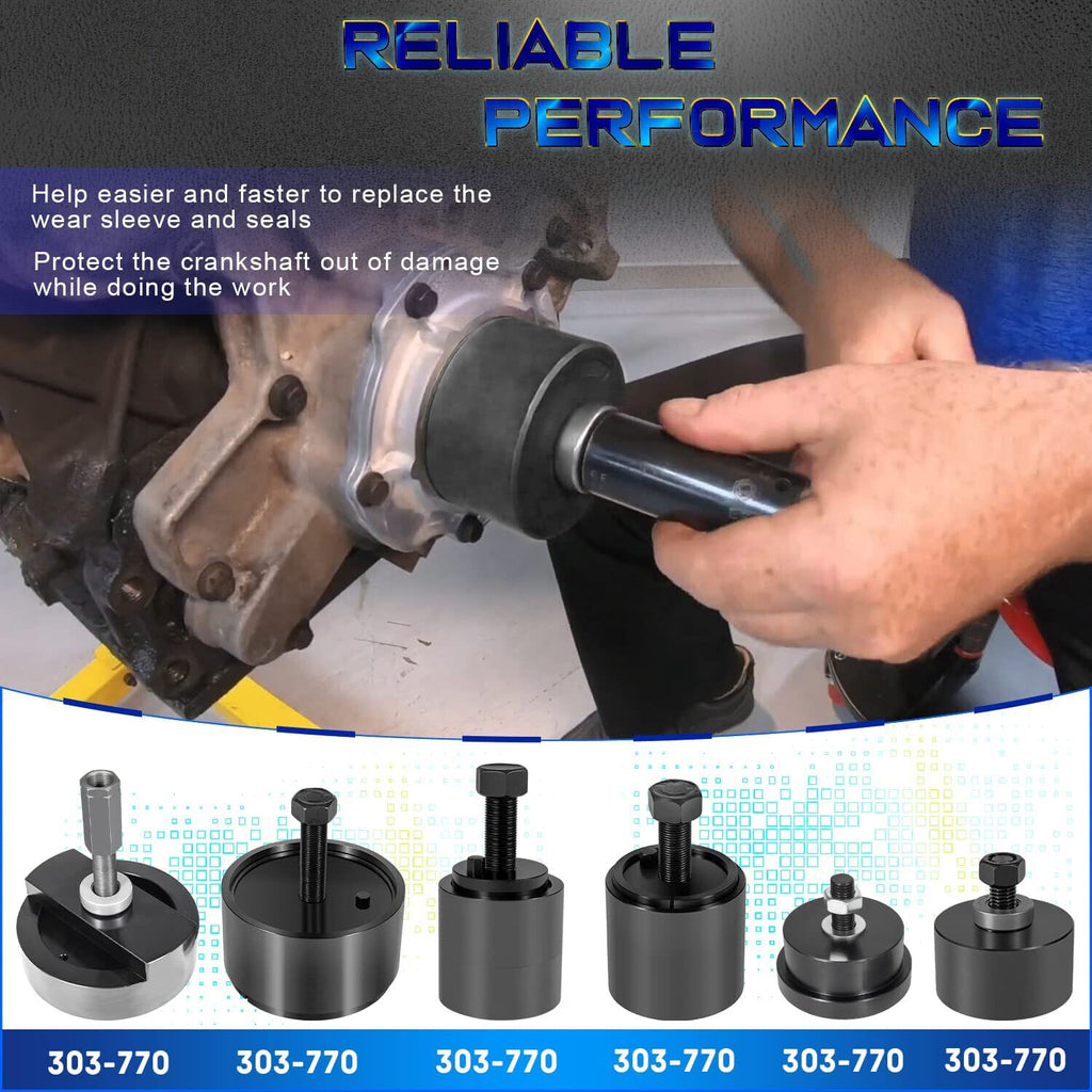 For Ford 6.0L 6.4L Front & Rear Crankshaft Seal Wear Ring Installer Remover Set