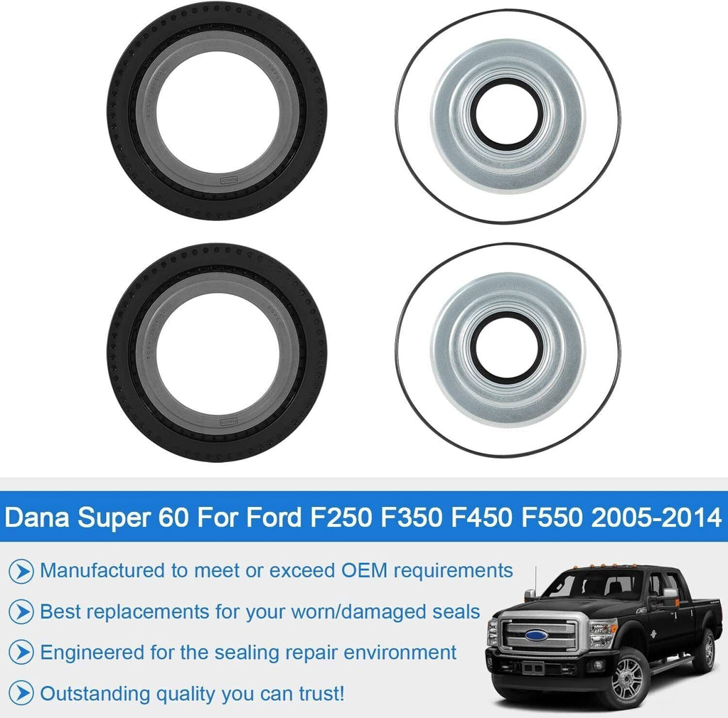 Front Axle Seal & O-Ring & Dust Seals Kit For 2005-2019 Ford F250 F350 Superduty