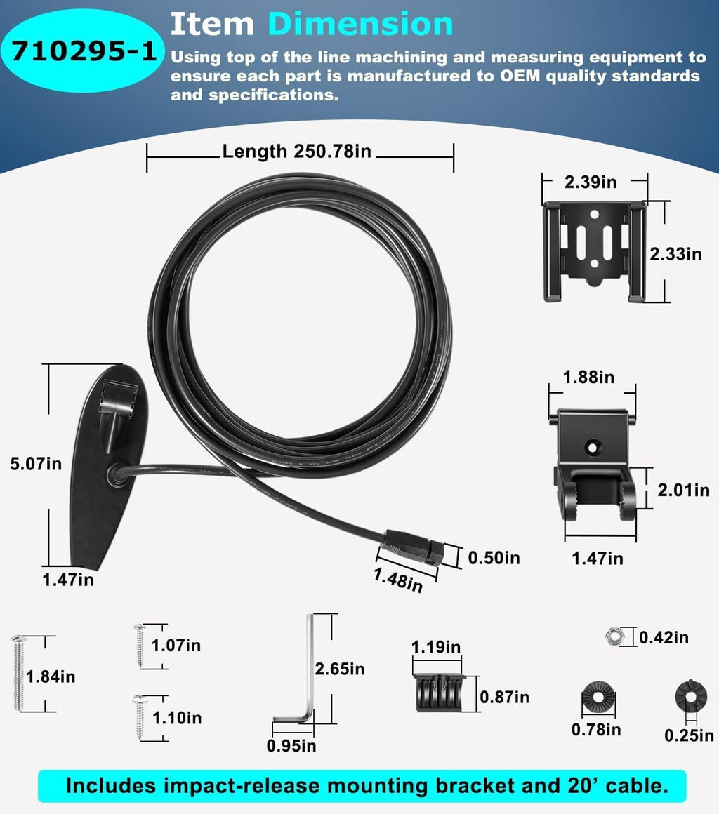 for Humminbird 710295-1 XNT 9HW MDI 75 T Helix 7/8 Chirp MEGA Transom Transducer