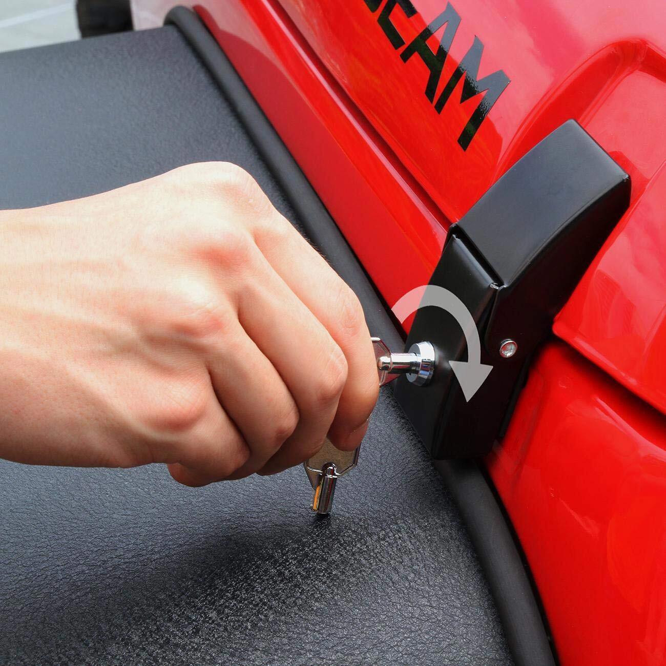2pcs Locking Hood Look Catch Latches Kit for Jeep Wrangler JK JKU 2007-2018
