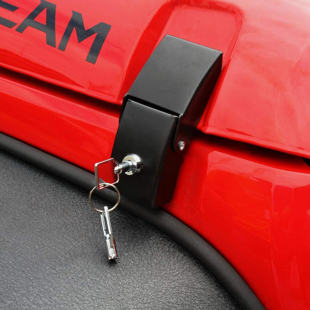 2pcs Locking Hood Look Catch Latches Kit for Jeep Wrangler JK JKU 2007-2018