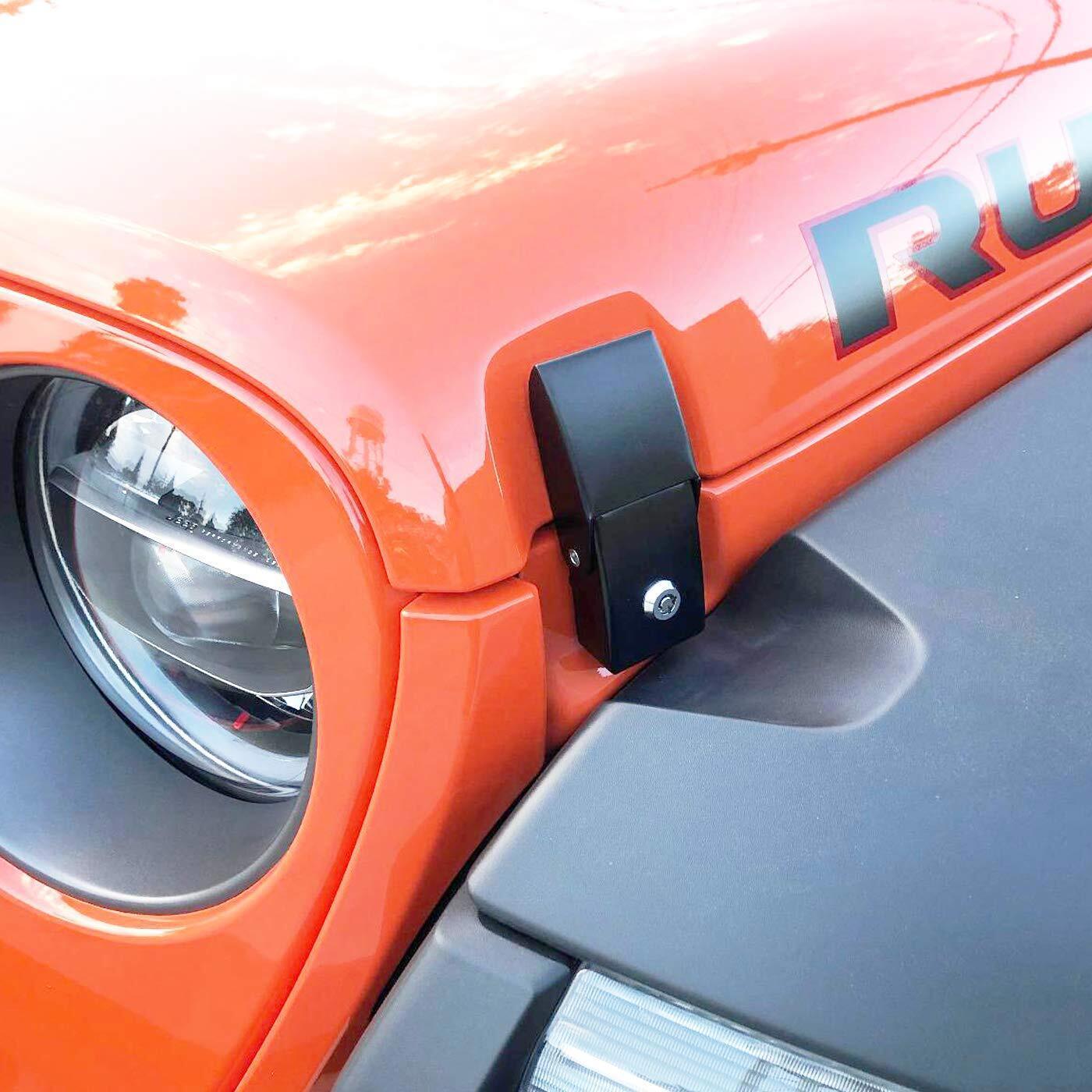2pcs Locking Hood Look Catch Latches Kit for Jeep Wrangler JK JKU 2007-2018