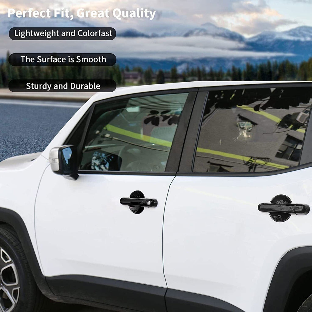 4Pcs Black ABS Door Handle Bowl Frame Cover Trim for Jeep Renegade 2015-2022
