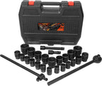 27Pcs 3/4-Inch Drive SAE & Metric Impact Socket Set for Trailers Trucks Tractors