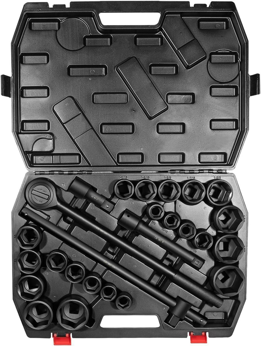 27Pcs 3/4-Inch Drive SAE & Metric Impact Socket Set for Trailers Trucks Tractors