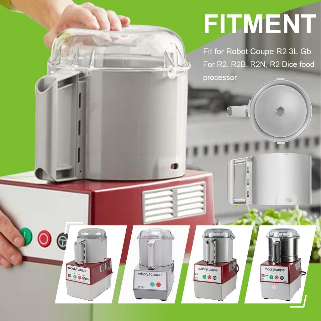 for Robot Coupe 112204S R2 R2B R2N R2 Dice Food Processor Cutter Bowl 3 Quart