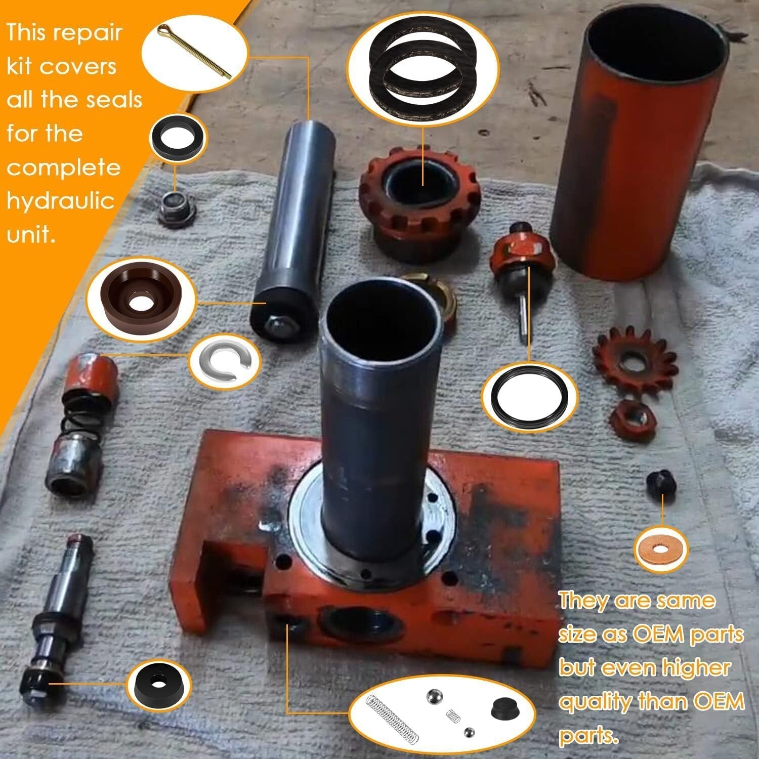 Seal Replacement Repair Rebuild Kit for Ton WS Floor Jack Hein Werner 1-1/2