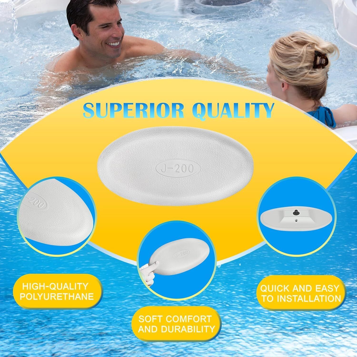 For 2008-current Jacuzzi J-200 Series Hot Tub 2472-828 J-200 Snap In Spa Pillow