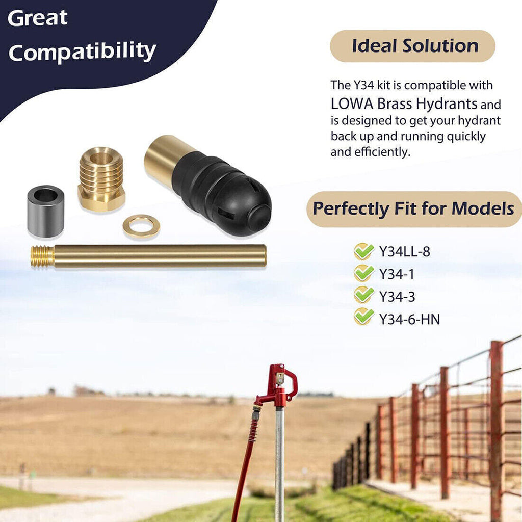 Y34 Iowa Brass Hydrant Upgraded Repair Kit for Woodford Model Iowa Y34 Yard