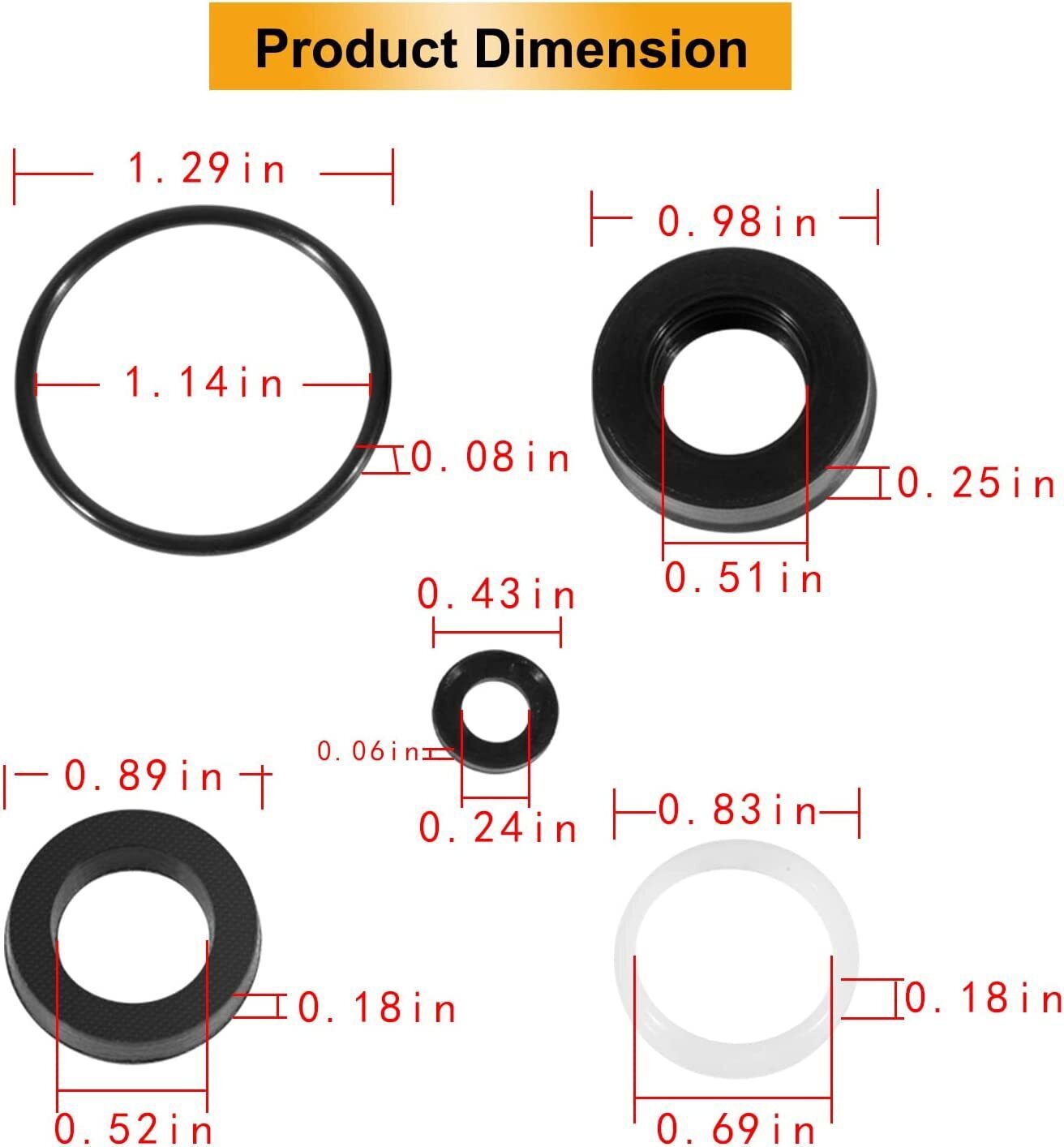 34262 Seal Kit for CAT Pumps 66DX 6DX Pressure Washer Pump 66DX30G1I 6DX40G1I