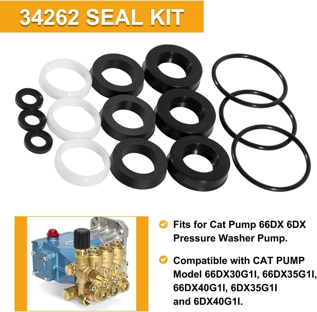34262 Seal Kit for CAT Pumps 66DX 6DX Pressure Washer Pump 66DX30G1I 6DX40G1I