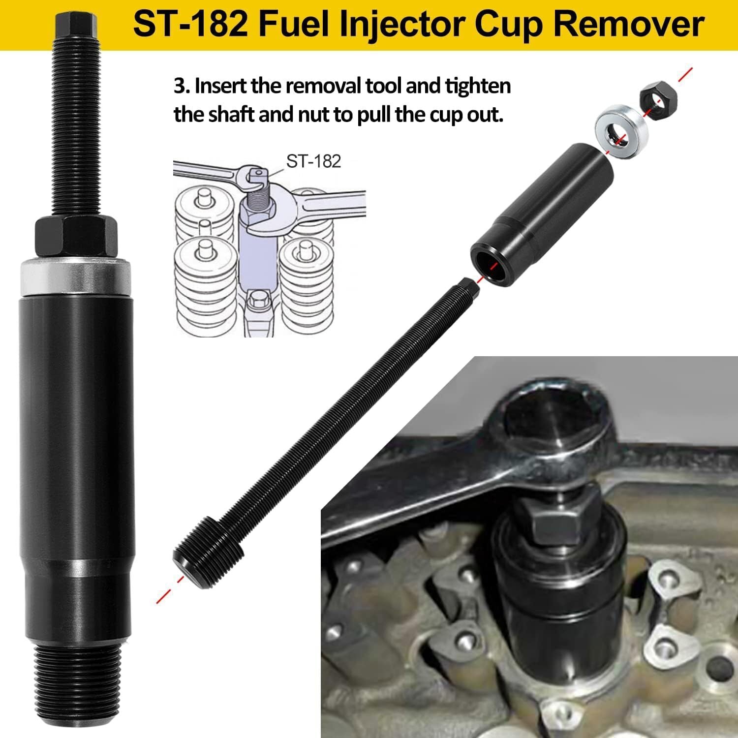 DT530E DT466E 7.3L Diesel Fuel Injector Sleeve Cup Installer Remover Tool ST-182