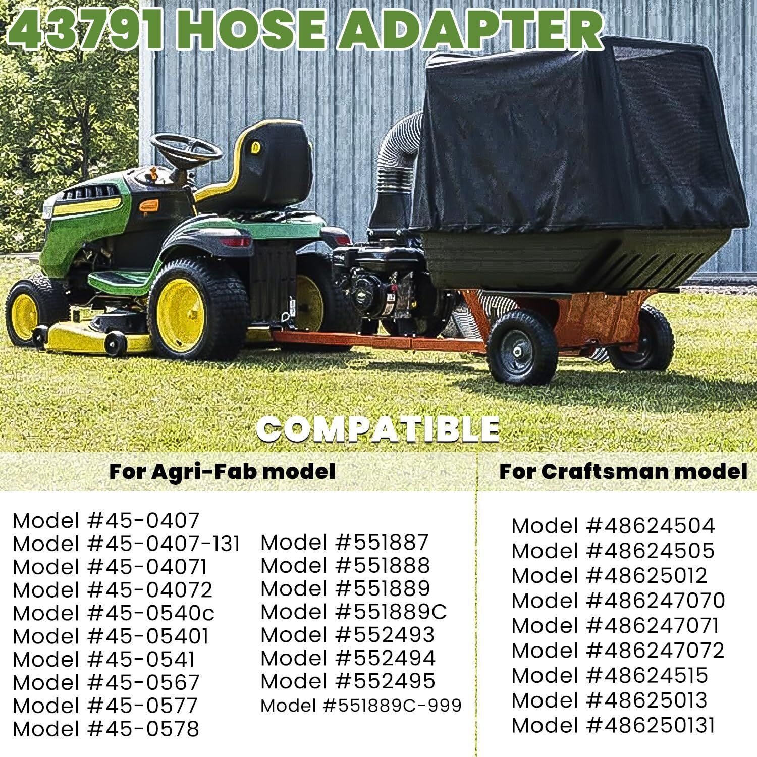 43791 Hose Adapter Lawn Vacuum Parts Hose Adapter for Agri-Fab Vacuums Cleaners