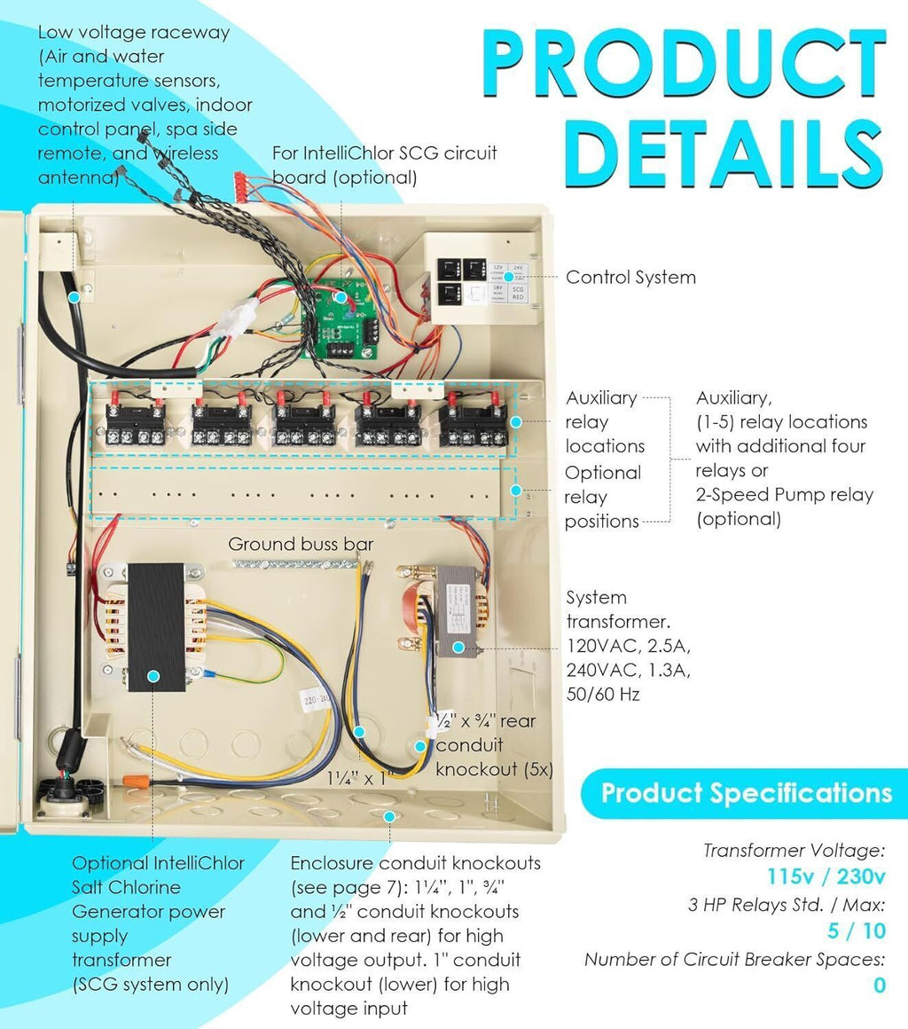521214 Pool/Spa Power Center for IntelliChlor IC20/40/60 | 115V/230V Transformer