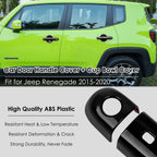Black Door Handle Cover & Cup Bowl Frame Cover Kit for Jeep Renegade 2015-2021