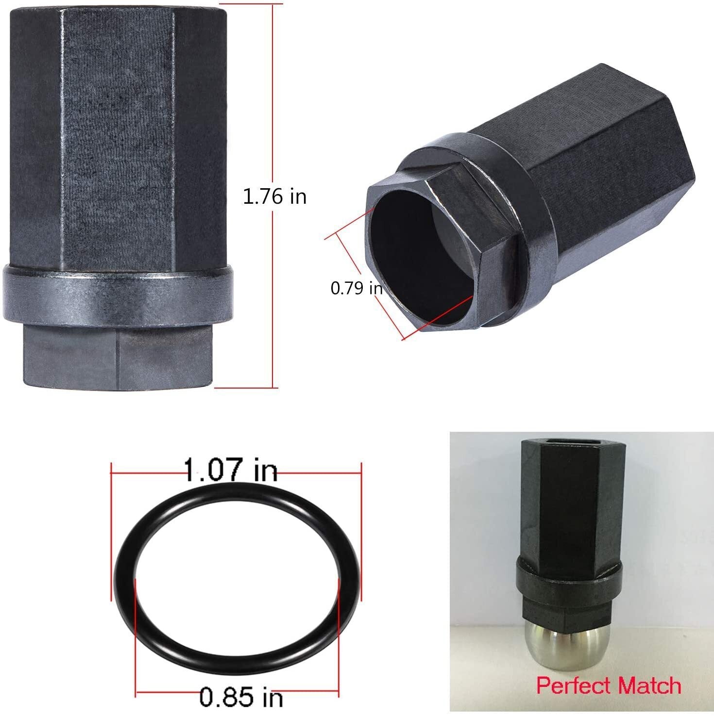 Oil Rail Ball Tube Socket Tool +O-Ring+Injector Seal Kit for 6.0L Ford 2003-2007