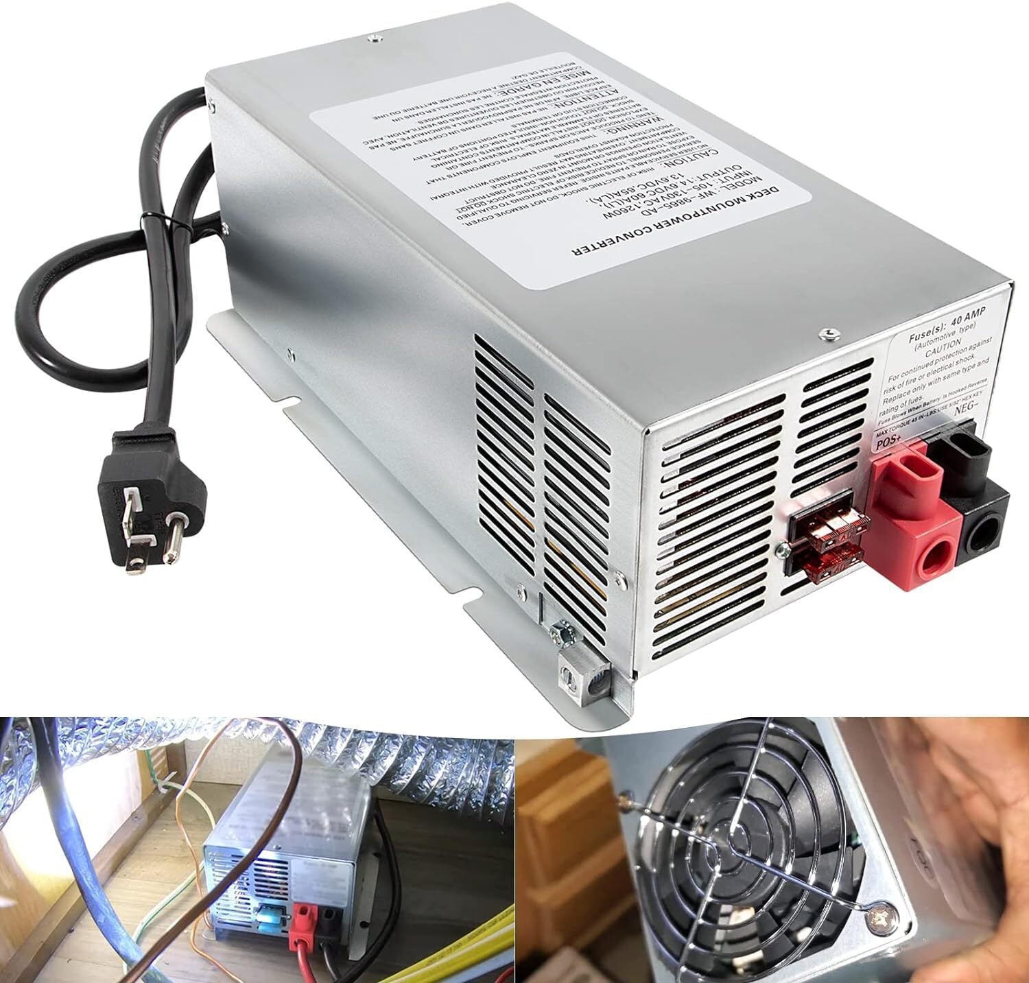 for WFCO WF-9865-AD-CB 65 Amp DC Auto Detect Deckmount Converter Charger WF-9800