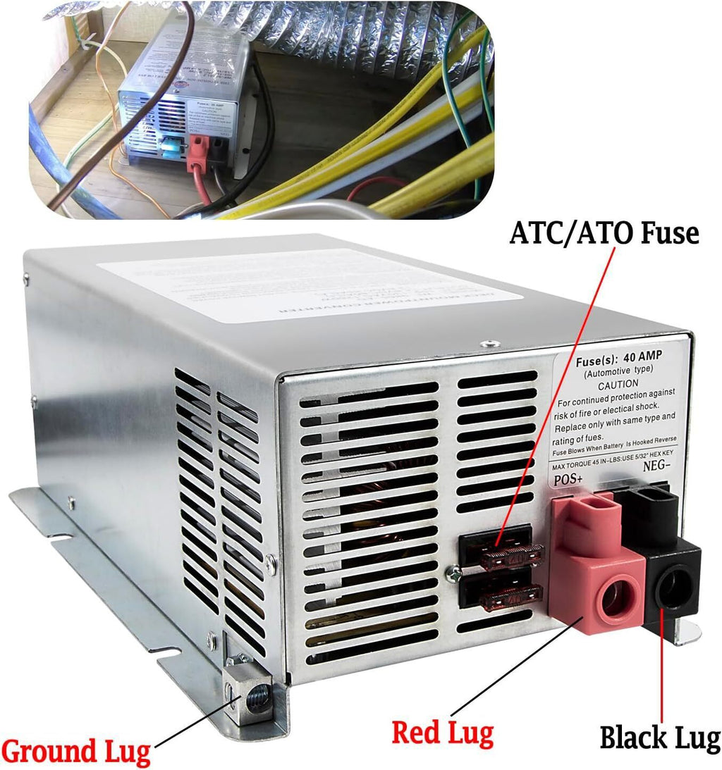 for WFCO WF-9865-AD-CB 65 Amp DC Auto Detect Deckmount Converter Charger WF-9800