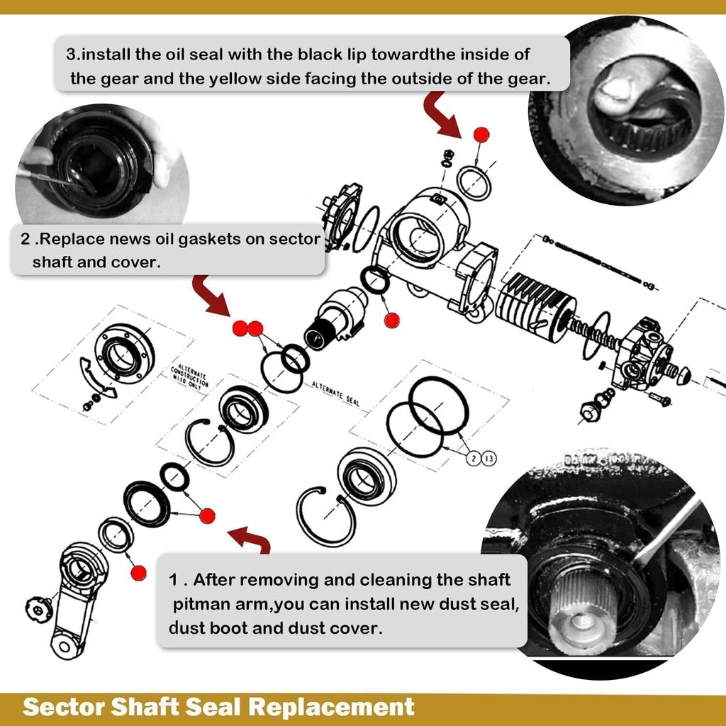 Sector Shaft Seal Kit Replace 5545741 for Sheppard M90 M100 Power Steering Gears