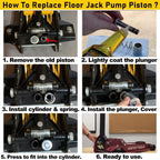 Pump Piston Plunger Kit for Harbor Freight-Costco-Arcan-Matco 3 & 3 1/4 Ton Jack