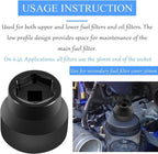Fuel Oil Filter Socket Cap for 2003-2010 Ford 6.0L / 6.4L Powerstroke Diesel