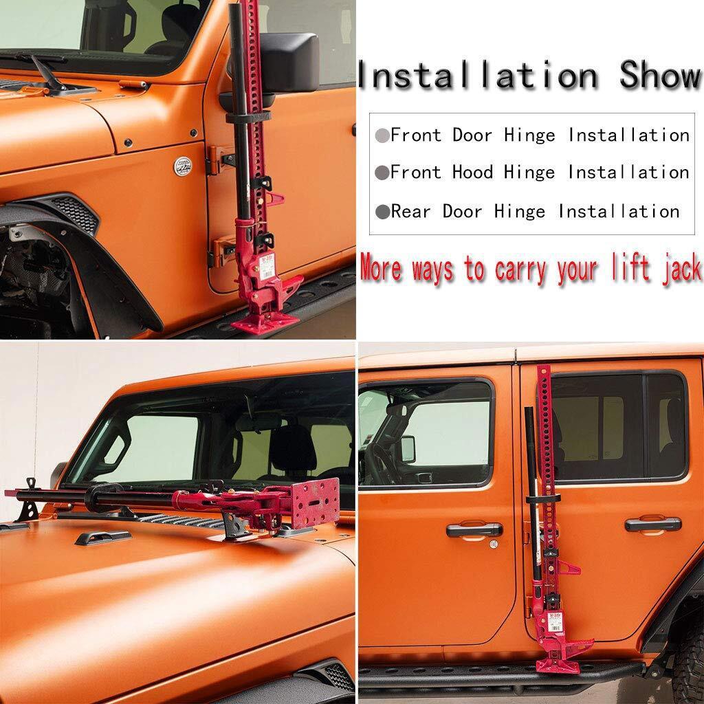 Hi Lift Jack Mount Hood Hinge Door Hinge Bracket for Jeep Wrangler JK JL 07-21