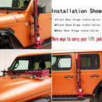 Hi Lift Jack Mount Hood Hinge Door Hinge Bracket for Jeep Wrangler JK JL 07-21