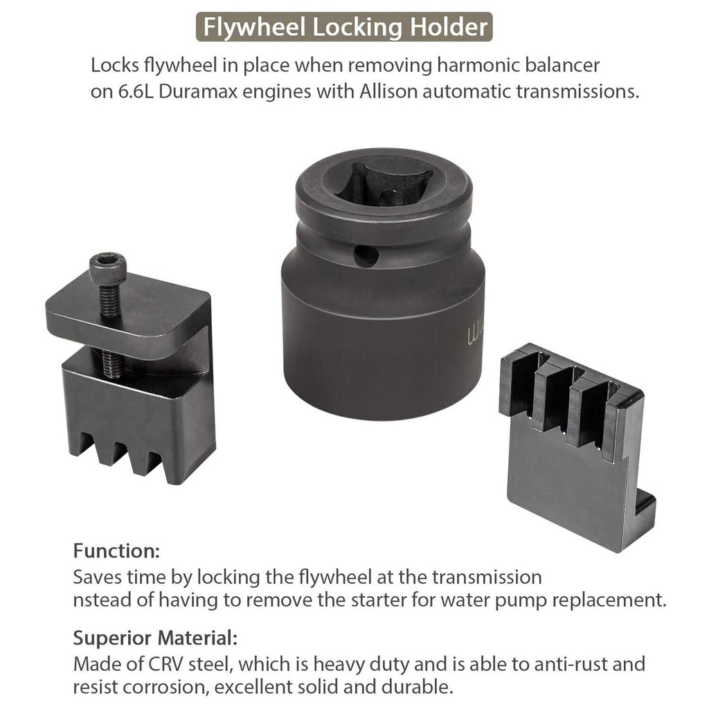22100 Flywheel Locking Holder Tool & 36mm 3/4" Socket for 6.6L Duramax