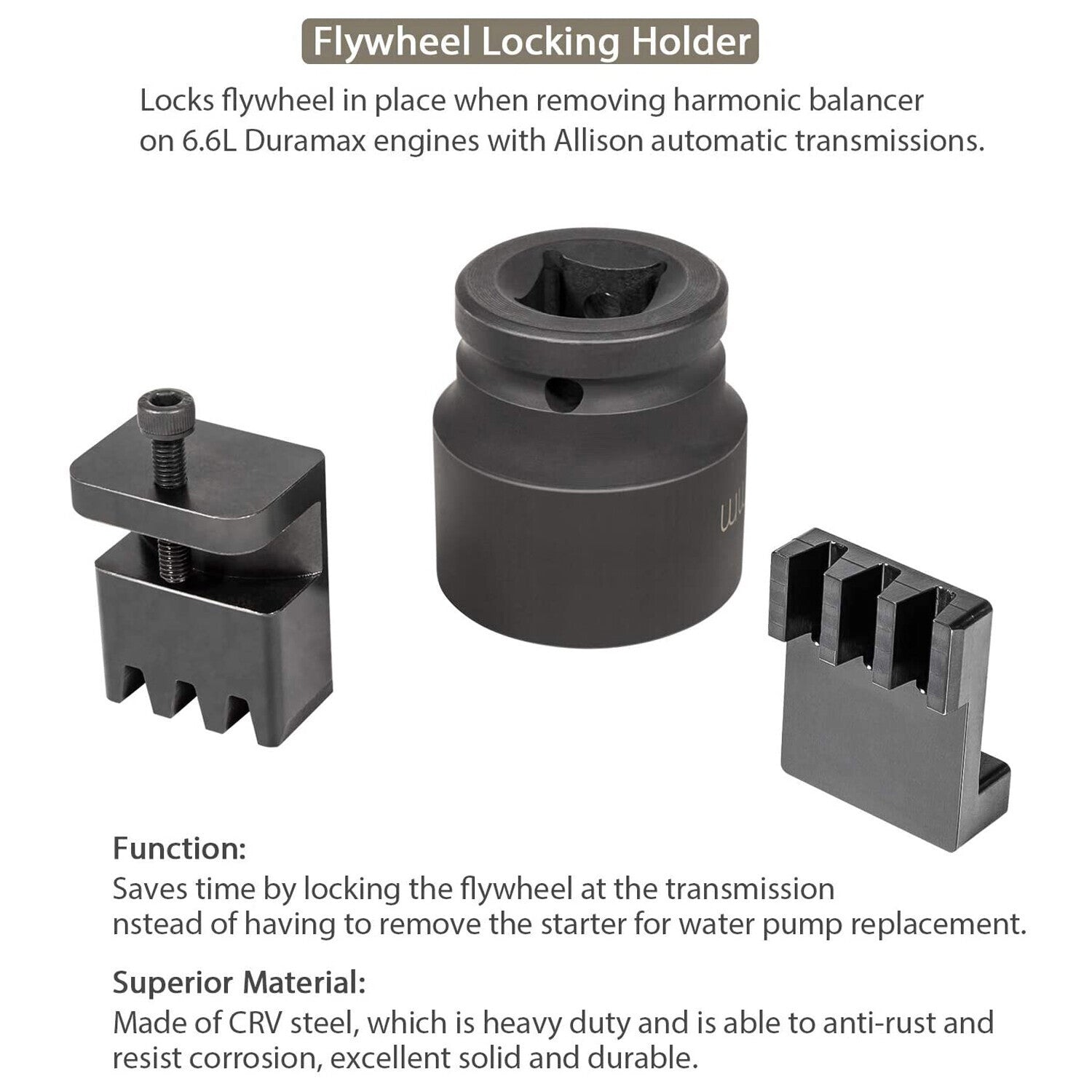 22100 Flywheel Locking Holder Tool & 36mm 3/4" Socket for 6.6L Duramax