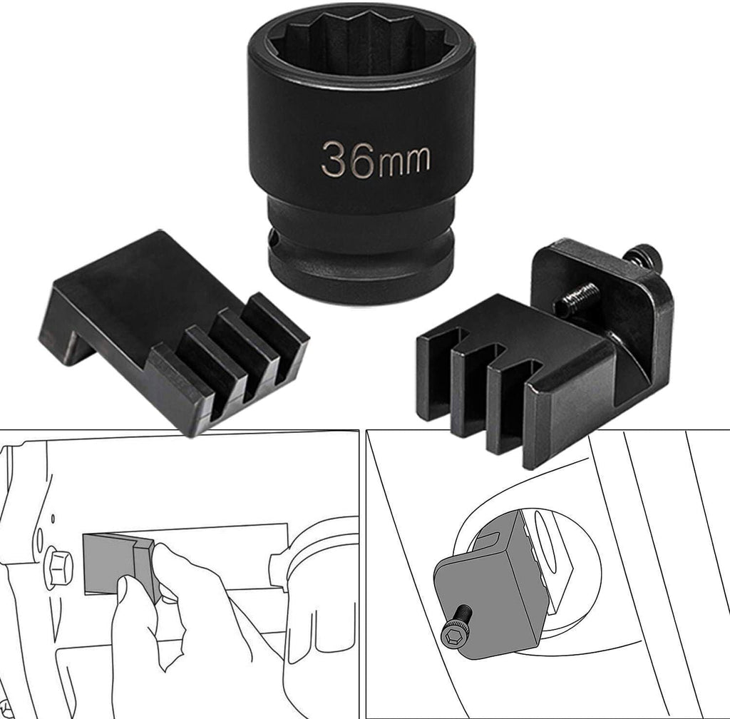 22100 Flywheel Locking Holder Tool & 36mm 3/4" Socket for 6.6L Duramax