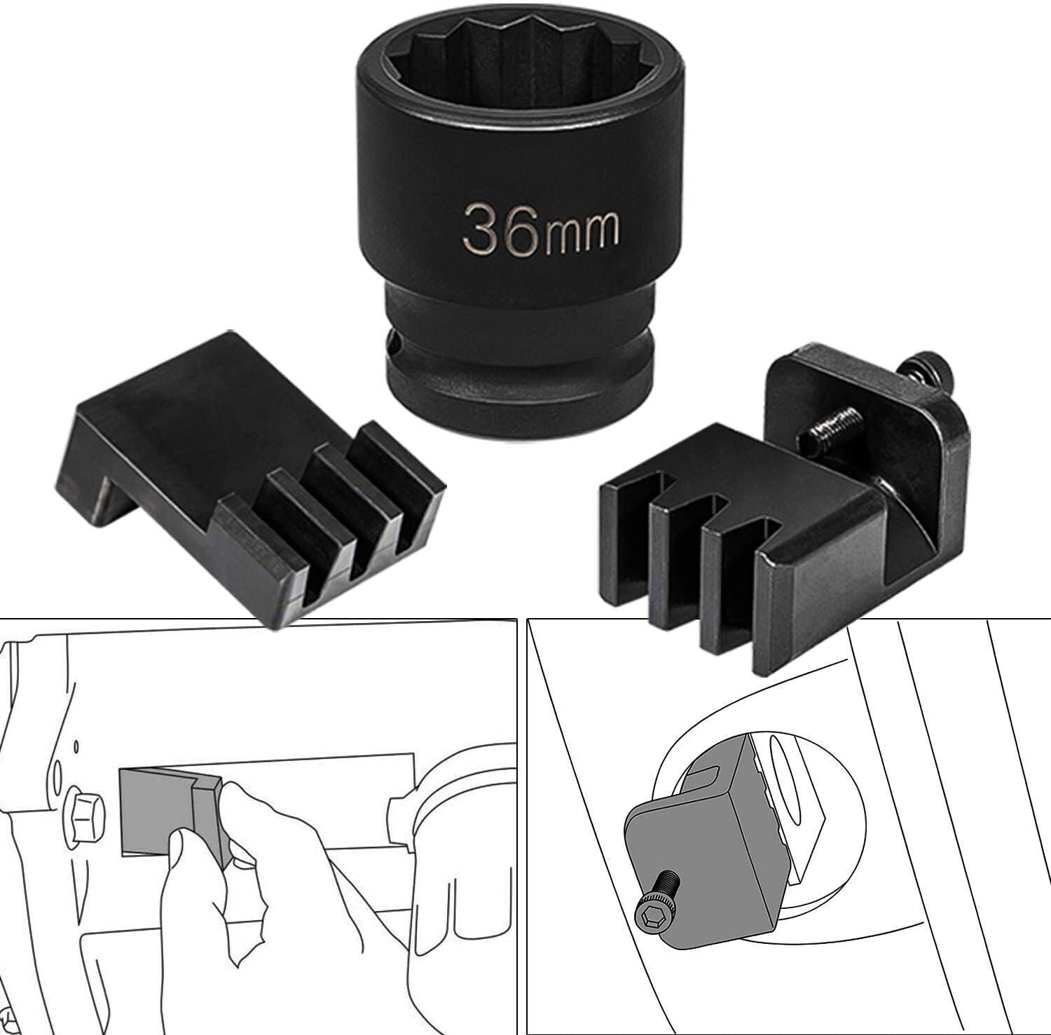 22100 Flywheel Locking Holder Tool & 36mm 3/4" Socket for 6.6L Duramax