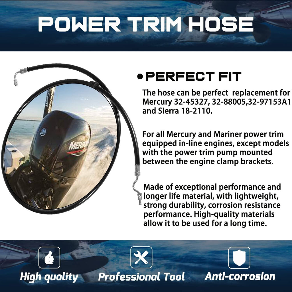 18-2110 Hydraulic Power Trim Hose #32-88005 for Mercury Mariner Outboard Motors